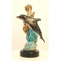 Solice Copper Fill Dolphin Sculpture (Blue) 12" H